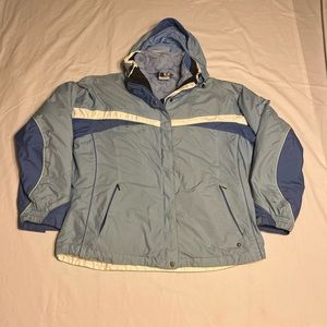 Columbia Vertex Core Interchange Jacket Women Size Xl Blue Winter Coat Full Zip